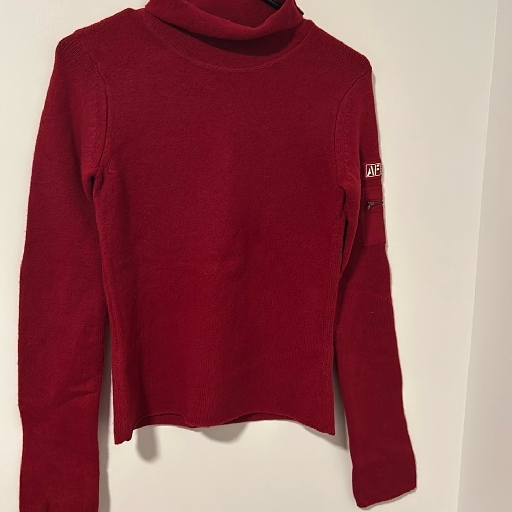 Abercrombie & Fitch 72% Lambswool Red Turtleneck Pullover Size Small